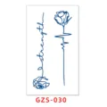 Semi-permanent herbal tattoo sticker waterproof long lasting floral rose English letter design - GZS-030
