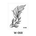 Adesivo per tatuaggio impermeabile alle erbe con delicato design a linee di pesce per il corpo. - W-68 / 6*8cm