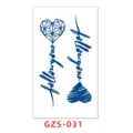 Herbal juice tattoo sticker with geometric heart and cute English script design. - GZS-031