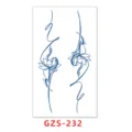 Adhesivo de tatuaje temporal jugo de hierbas loto serpiente línea azul minimalista impermeable - GZS-232