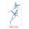 Adhesivo de tatuaje temporal de hierbas con elegante diseño de arte de mariposa. - GZS-233