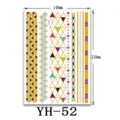 Adesivo per tatuaggio temporaneo in oro metallizzato design geometrico 148x210mm - YH-52