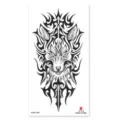 Black tribal wolf temporary tattoo sticker, cool arm and body body art design for men women. - XQB-1289