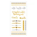 Metallic temporary tattoo sheet with gold and silver foil, fashion waterproof body art stickers. - Pattern M-T13