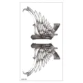 Autocollant de tatouage temporaire étanche avec pistolet ailé, art corporel cool et stylé. - XQB-328 / 11.4*21CM