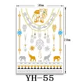 Adesivo per tatuaggio temporaneo metallico oro argento elefante boho YH-055 impermeabile - YH-55