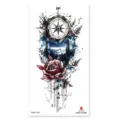 Waterproof temporary tattoo sticker with compass rose and forest design for arm body art. - XQB-1291