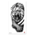 Temporary waterproof lion tattoo sticker for arm or leg, realistic black design body art. - XQB-1251 / 11.4x21cm