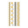 Metallic temporary tattoo sheet with gold and silver geometric and floral bracelet designs. - Pattern M-T16