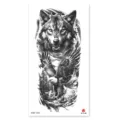 Waterproof temporary arm tattoo sticker with realistic wolf and eagle design for men women. - XQB-1252 / 11.4x21cm