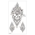 Autocollant de tatouage temporaire étanche pour bras, motif d'art corporel de rose vintage. - XQB-331 / 11.4*21CM