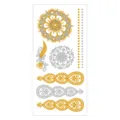 Metallic temporary tattoo sticker gold and silver boho mandala waterproof body art sheet - Pattern M-T17