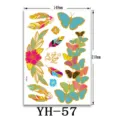 Tatuaggi temporanei metallici impermeabili adesivi farfalla piuma oro body art adesivo. - YH-57