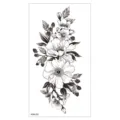 Autocollant de tatouage temporaire floral noir et blanc avec design de baies pour bras. - XQB-332 / 11.4*21CM