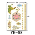 Adesivo per tatuaggio temporaneo metallico oro argento impermeabile flash 148x210mm - YH-58