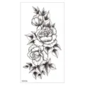Autocollant de tatouage temporaire floral de rose noir et blanc étanche modèle varié. - XQB-334 / 11.4*21CM
