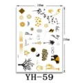 Foglio di tatuaggi temporanei metallici oro e argento adesivi impermeabili per corpo. - YH-59