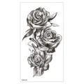 Autocollant de tatouage temporaire rose noir et blanc design croquis pour art corporel bras. - XQB-335 / 11.4*21CM