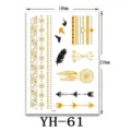 Adesivo tatuaggio temporaneo metallico oro argento boho tribale foglio arte corporea - YH-61