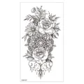Autocollant de tatouage temporaire étanche avec motif de roses, marguerites et fleurs de mandala. - XQB-337 / 11.4*21CM