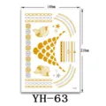 Foglio di tatuaggio temporaneo metallico oro e argento adesivo impermeabile 148x210mm - YH-63