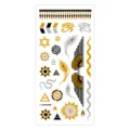 Metallic temporary tattoo sheet waterproof gold silver boho flash body art sticker design - Pattern M-T22