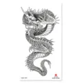 Black and white Chinese dragon temporary tattoo sticker for arm and leg body art. - XQB-1303