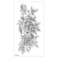 Autocollant de tatouage temporaire étanche avec motif tortue de mer et fleurs variante. - XQB-342 / 11.4*21CM