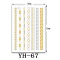 Foglio tatuaggio temporaneo geometrico oro argento impermeabile 148x210mm YH067 - YH-67