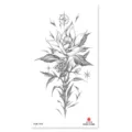 Black and white sketch rose flower compass temporary tattoo sticker variant for arm art. - XQB-1304