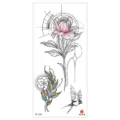 Aquarell Blumen temporäres Tattoo Aufkleber mit Pfingstrose geometrischen Linien und Vogel. - TL-179 Muster / 90*190mm