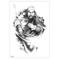 Waterproof temporary tattoo sticker with Chinese traditional warrior sketch design. - TH-464
