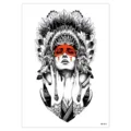 Waterproof temporary tattoo sticker with artistic portrait design, durable and easy to apply. - HB-414 / 148*210MM