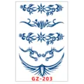 Adesivo tatuaggio erbe blu tribale fiore aquila design impermeabile braccio arte. - GZ-203 / 11x18cm