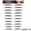 Pegatinas de tatuaje de cejas impermeables 6D cejas postizas naturales maquillaje negro - Negro 02 / Negro