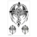 Tatouage Temporaire Dragon Ailé Croix Noire Autocollant Etanche Corps Art Motif 01 - TBS-8095 / 120x190mm