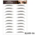 Pegatina de Tatuaje de Cejas 6D Impermeable Negro Cejas Postizas Naturales Maquillaje - Negro 06 / Negro