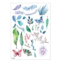 Waterproof temporary tattoo sticker featuring watercolor leaves and butterflies for kids. - TH-31 / 148*210MM