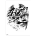 Pegatina de tatuaje impermeable arcángel blanco y negro estilo de combate guay TH-561 - TH-561