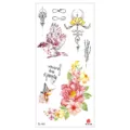 Aquarell blumen temporäre tattoo aufkleber bogen mit vögeln, blumen und schriftzug. - TL-181 / 90*190mm