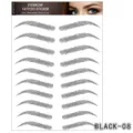 Hoja de pegatinas de tatuaje de cejas negras 08, maquillaje impermeable y duradero. - Negro 08 / Negro