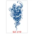 Adesivo per tatuaggio temporaneo alle erbe design occhio piuma blu impermeabile modello GZ-210 - GZ-210 / 11x18cm