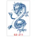 Adesivo per tatuaggio temporaneo drago erbaceo impermeabile braccio GZ-211 - GZ-211 / 11x18cm