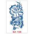 Adesivo per tatuaggio temporaneo alle erbe veliero rosa braccio arte corporea impermeabile - GZ-168 / 11x18cm