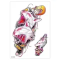 Waterproof temporary tattoo sticker sheet featuring anime cat, ramen and magical heart designs. - HB-443 / 148*210MM