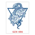 Blue snake and rose geometric temporary tattoo sticker, waterproof body art sticker for daily use. - GZX-86