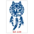 Stickers per tatuaggi temporanei alle erbe con design lupo acchiappasogni per braccio impermeabile - GZ-220 / 11x18cm