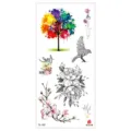 Bunte Aquarell Blumen temporäre Tattoos Aufkleber wasserdichte Körperkunst für Arme. - Tl-187 / 90*190mm