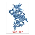 Herbal juice temporary tattoo sticker, classic blue Chinese dragon design, waterproof. - GZX-87
