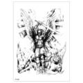Waterproof temporary tattoo sticker featuring angel warrior dark art design for body art. - TH-565